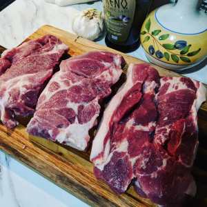 Kunekune pork- the other red meat. Old fashioned pork, with rich flavor, creamy & firm fat quality and taste beyond compare.